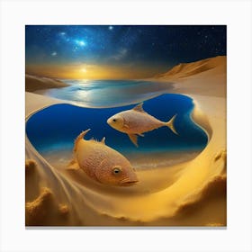 Sand to fish eye, imaginary world Canvas Print