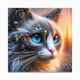 Feline Cat Creative Artwork Illustration 90 Canvas Print