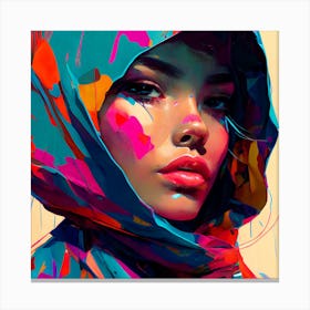 Veiled Beauty Abstract Style Portrait Canvas Print