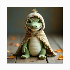 Flux Dev A Vintageinspired Plush Crocodile Doll With A Soft Pa 0 Canvas Print