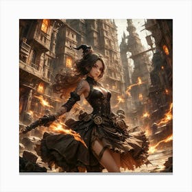 Sexy Gorgeous  Steampunk Witch #9 Canvas Print