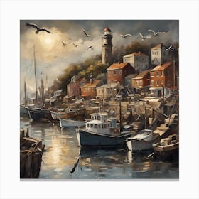 Harbor At Dusk 1 Canvas Print