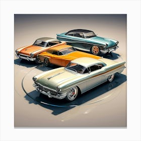 Design A Group Of Cars Parked In A Circular Shape Watercolor Trending On Artstation Sharp Focus 1 Canvas Print