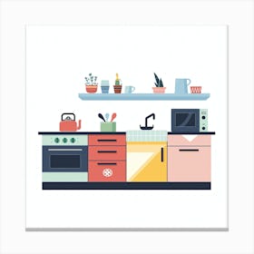Kitchen Flat Design 1 Canvas Print