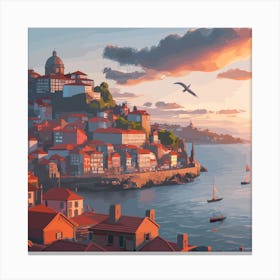 Porto Portugal Travel Poster 1 Canvas Print