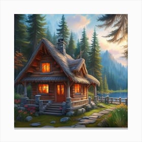 Cabin In The Woods 2 Canvas Print