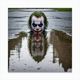 Joker In The Puddle Canvas Print