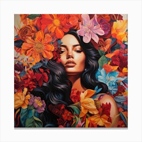 Woman With Flowers Canvas Print