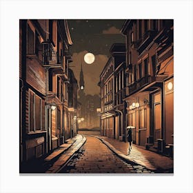 Street At Night Canvas Print