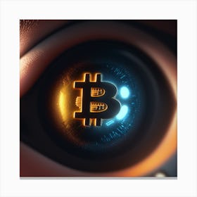 Bitcoin In The Eye Canvas Print