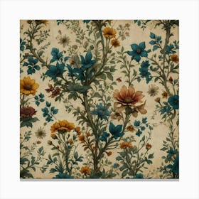 Wallpaper Background With Flowers Canvas Print