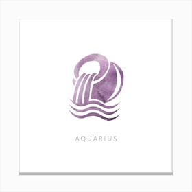 Aquarius Zodiac Square Canvas Print