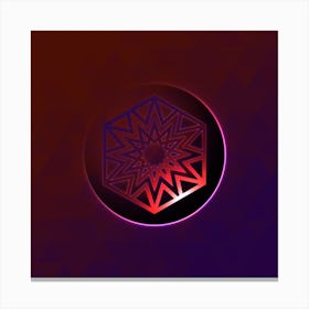 Geometric Neon Glyph on Jewel Tone Triangle Pattern 420 Canvas Print