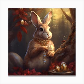 Bejewelled Bunny Rabbit. The perfect combination of cute and elegant Canvas Print