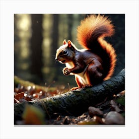 Red Squirrel In The Forest 53 Canvas Print