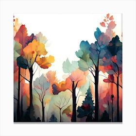 Watercolor Trees Canvas Print