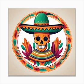 Day Of The Dead Skull 138 Canvas Print
