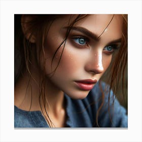 Beautiful Girl With Blue Eyes Canvas Print
