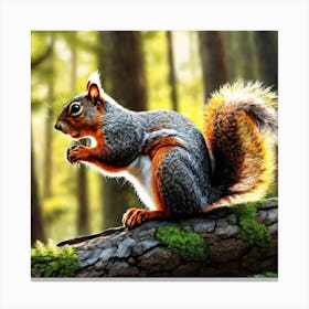 Squirrel In The Forest 88 Canvas Print