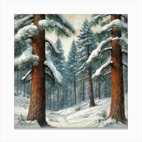 Snowy Pines Canvas Print