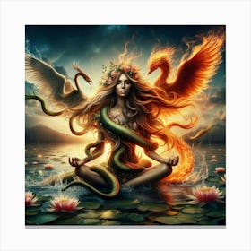 Goddess Of Fire And Water Canvas Print