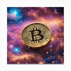 Bitcoin In Space Canvas Print