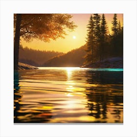 Sunset Over Water 6 Canvas Print