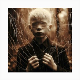Boy In A Spider Web Canvas Print