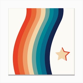 Rainbow Star Square Canvas Print