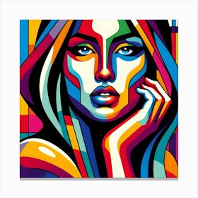 Colorful Abstract Woman Canvas Print