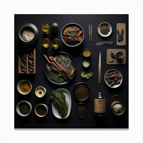 Barbecue Props Knolling Layout (39) Canvas Print