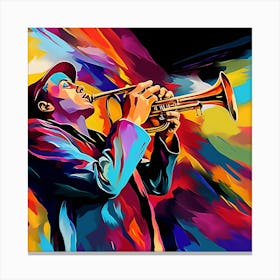Jazz Musician Playing Trumpet 1 Canvas Print