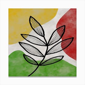 Leaf On A Colorful Background Canvas Print