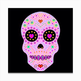 Day Of The Dead Pink Sugar Skull Canvas Print