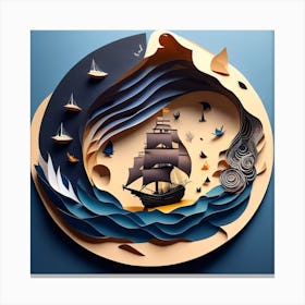 Paper art navy 04 Canvas Print