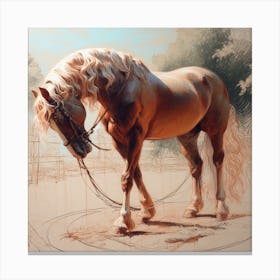 Horse In A Circle Canvas Print