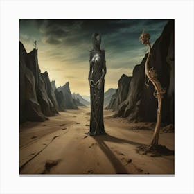 Skeletons In The Desert Canvas Print