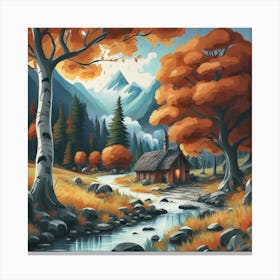A peaceful, lively autumn landscape 1 Canvas Print