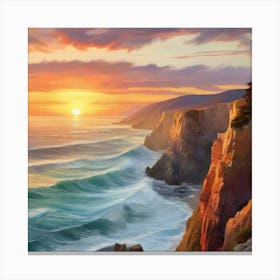 Sunset On The Cliffs Canvas Print