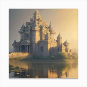 African Palace On A Misty Day Canvas Print