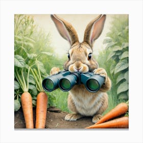 Rabbit With Binoculars 2 Canvas Print