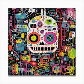 Psychedelic Skull 2 Canvas Print