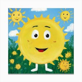 Sun Is Sunshine Square Kids Art Print Illustration Kxefdzes7aigpiydkzhqw Sxfbztdequou35lwiphjqw Canvas Print