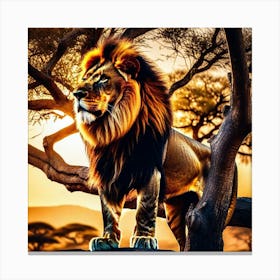 Lion At Sunset 4 Canvas Print