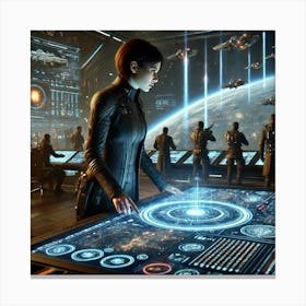 A Sci Fi Scene Showing Nerys Volkaris As A Master Canvas Print