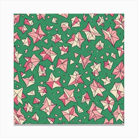 A Seamless Pattern Featuring Polygons Sharp Edges Shapes With Edges, Flat Art, 144 Canvas Print