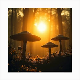 Mushrooms In The Forest 7 Canvas Print