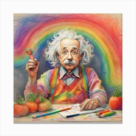 Rainbow Albert Einstein Canvas Print