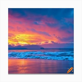 Sunset On The Beach Canvas Print