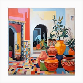 Moroccan Pots And Archways 2 Canvas Print